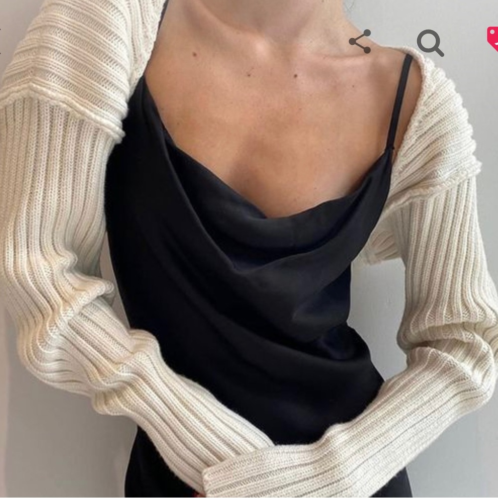 White knit shrug